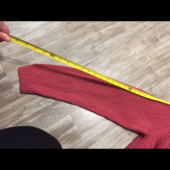 LOFT Pink Knit Sweater with Cream Color Shirt Tail - Picture 7 of 8